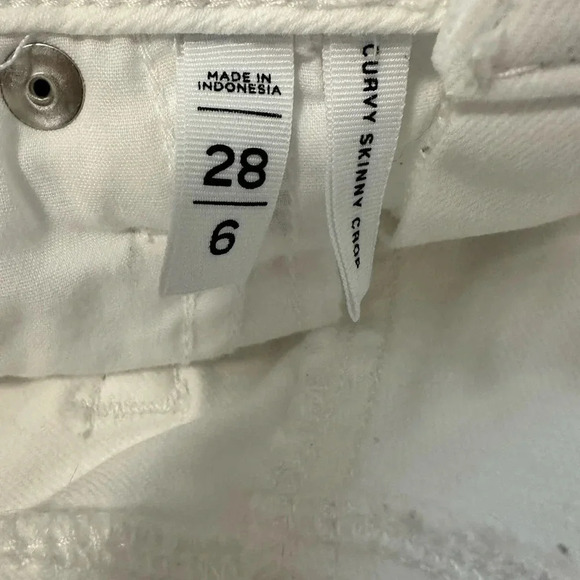 Loft curvy skinny cropped white jeans Size 28/6 - Picture 7 of 7